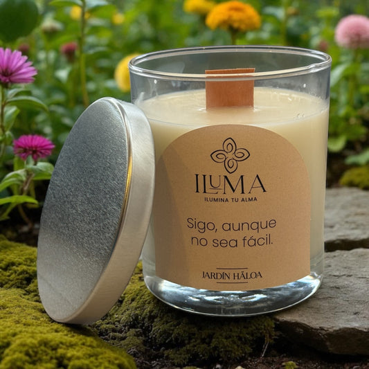 Vela con esencia de JARDÍN HÃLOA